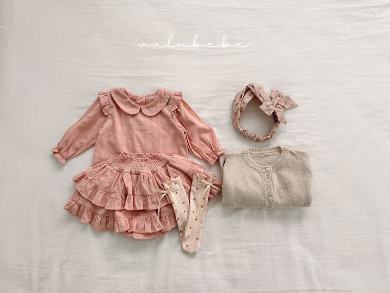 Valu Bebe - Korean Baby Fashion - #onlinebabyshop - Smocked Layered Skirt Bloomer (Bebe) - 6