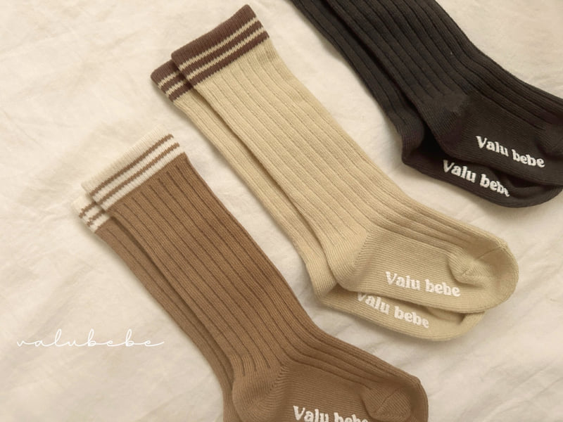 Valu Bebe - Korean Baby Fashion - #onlinebabyshop - Ribbed Line Socks (Bebe, Kids) - 6