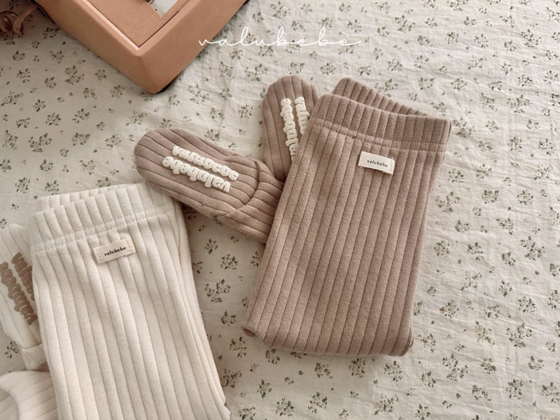 Valu Bebe - Korean Baby Fashion - #onlinebabyshop - Valu Ribbed Footed Leggings (Bebe) - 9