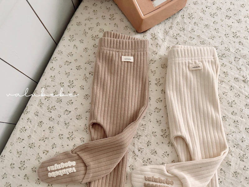 Valu Bebe - Korean Baby Fashion - #smilingbaby - Valu Ribbed Footed Leggings (Bebe) - 10