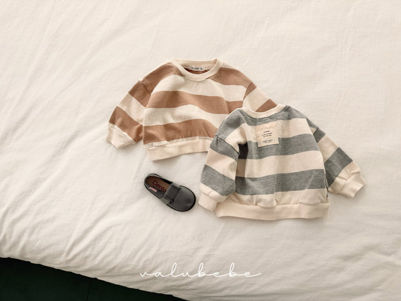 Valu Bebe - Korean Children Fashion - #fashionkids - Milk Stripe Sweatshirt (Kids)