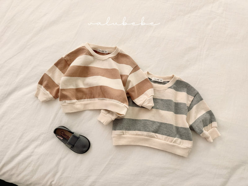 Valu Bebe - Korean Children Fashion - #kidsstore - Milk Stripe Sweatshirt (Kids) - 4