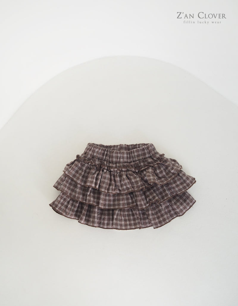 Zan Clover - Korean Children Fashion - #Kfashion4kids - Cream Check Layered Skirt - 8