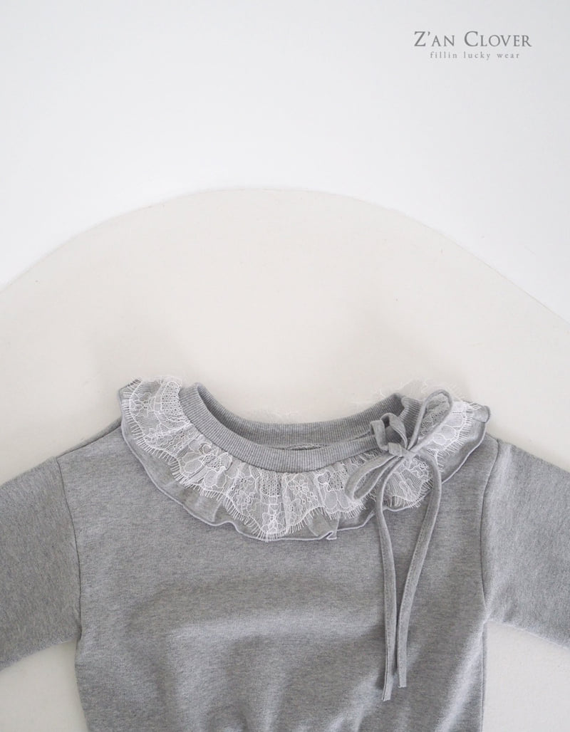 Zan Clover - Korean Children Fashion - #Kfashion4kids - Lace Off Sweatshirt - 7