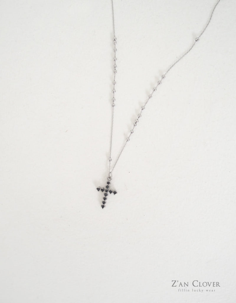 Zan Clover - Korean Children Fashion - #Kfashion4kids - Blackout Cross Necklace - 6