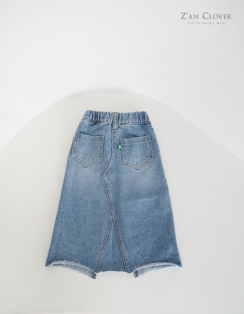 Zan Clover - Korean Children Fashion - #childofig - Denim Long Skirt - 7