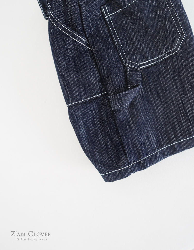 Zan Clover - Korean Children Fashion - #childrensboutique - Carpenter Denim Bermuda - 9
