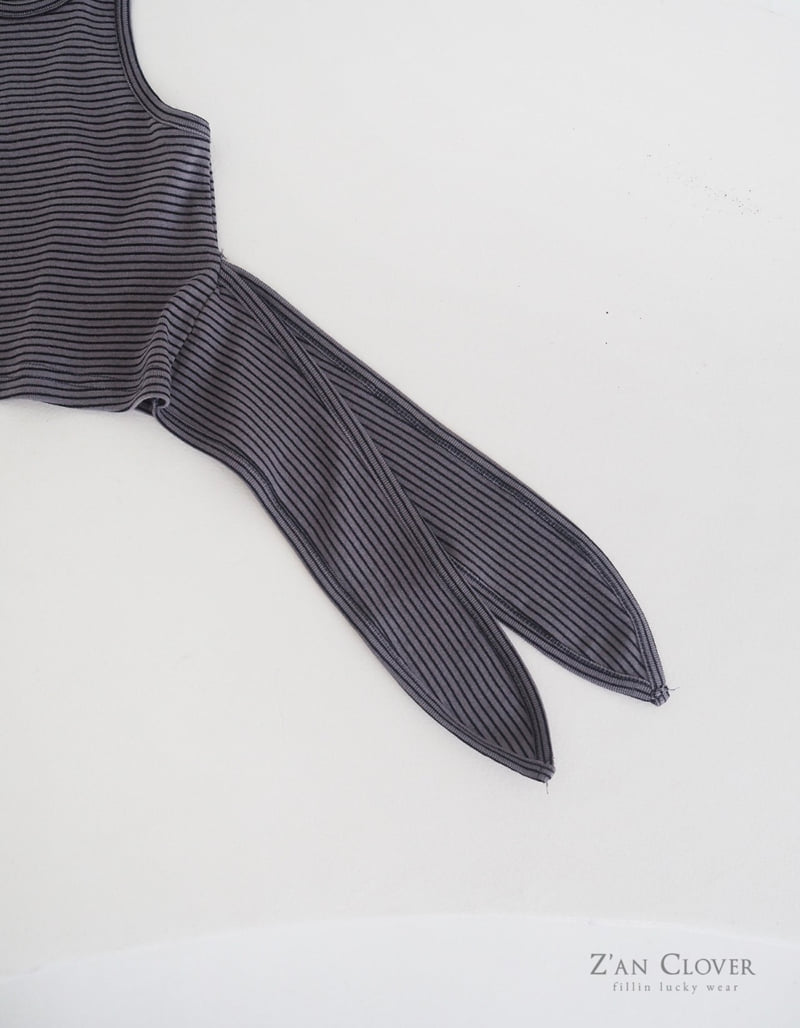 Zan Clover - Korean Children Fashion - #childrensboutique - Unbalance Tie Sleeveless - 8
