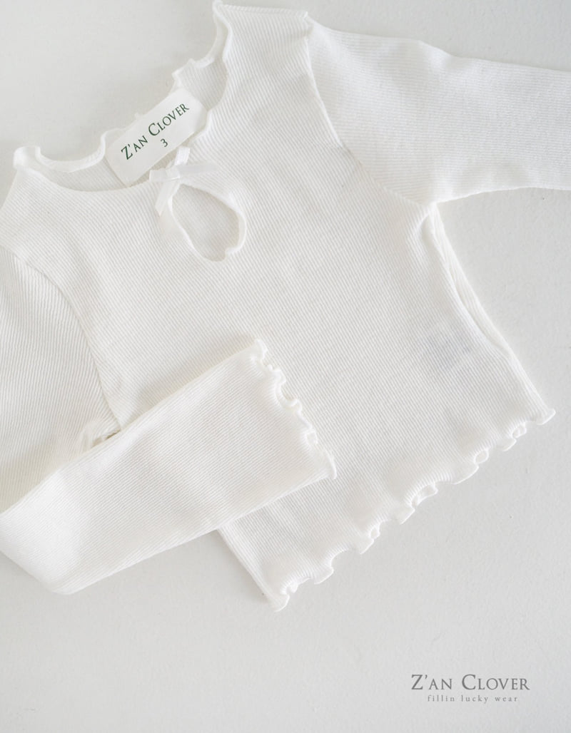 Zan Clover - Korean Children Fashion - #childrensboutique - Ribbed Keyhole Tee - 7
