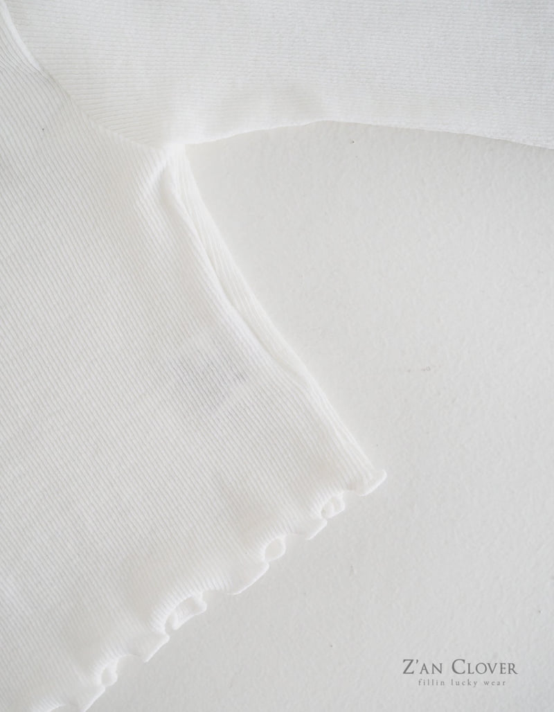 Zan Clover - Korean Children Fashion - #designkidswear - Ribbed Keyhole Tee - 8