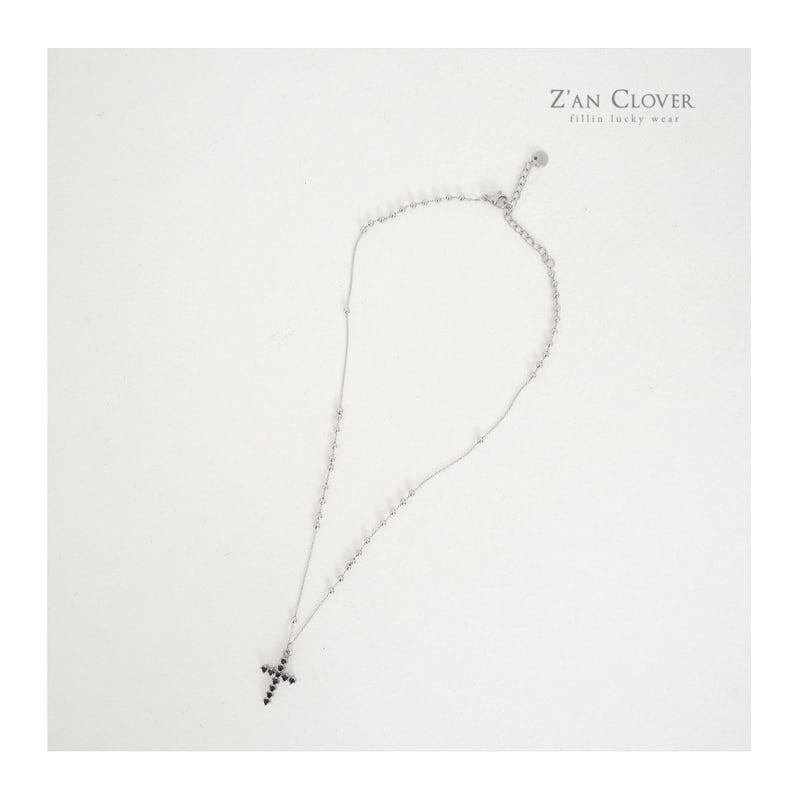 Zan Clover - Korean Children Fashion - #discoveringself - Blackout Cross Necklace