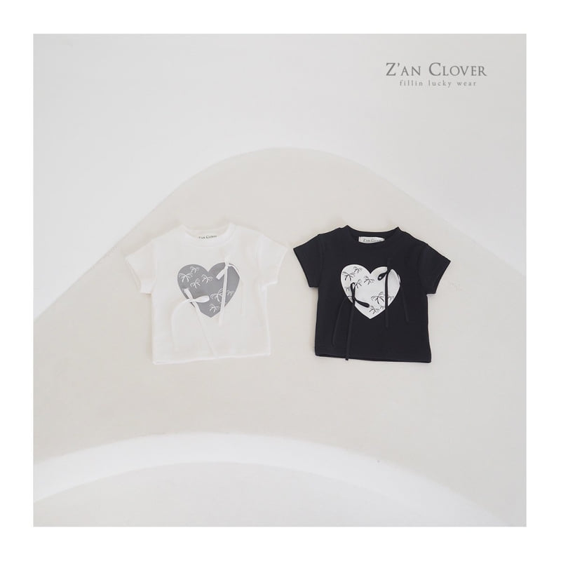 Zan Clover - Korean Children Fashion - #fashionkids - Heart Ribbon Tee