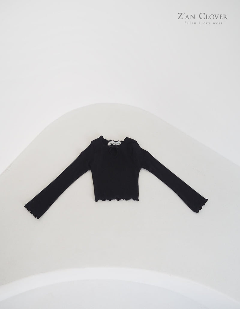 Zan Clover - Korean Children Fashion - #fashionkids - Ribbed Keyhole Tee - 10
