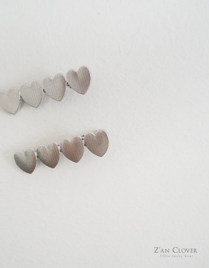 Zan Clover - Korean Children Fashion - #fashionkids - Teen Heart Bar Clip - 6