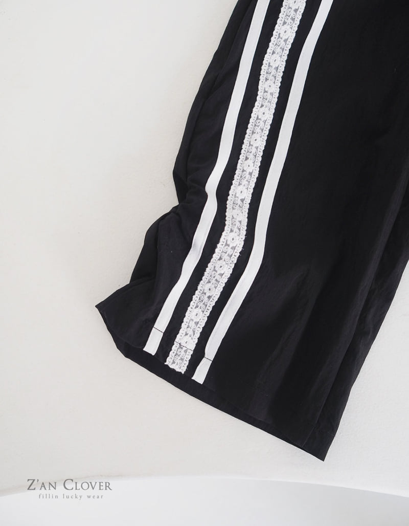 Zan Clover - Korean Children Fashion - #kidsshorts - Lace Track Pants - 9