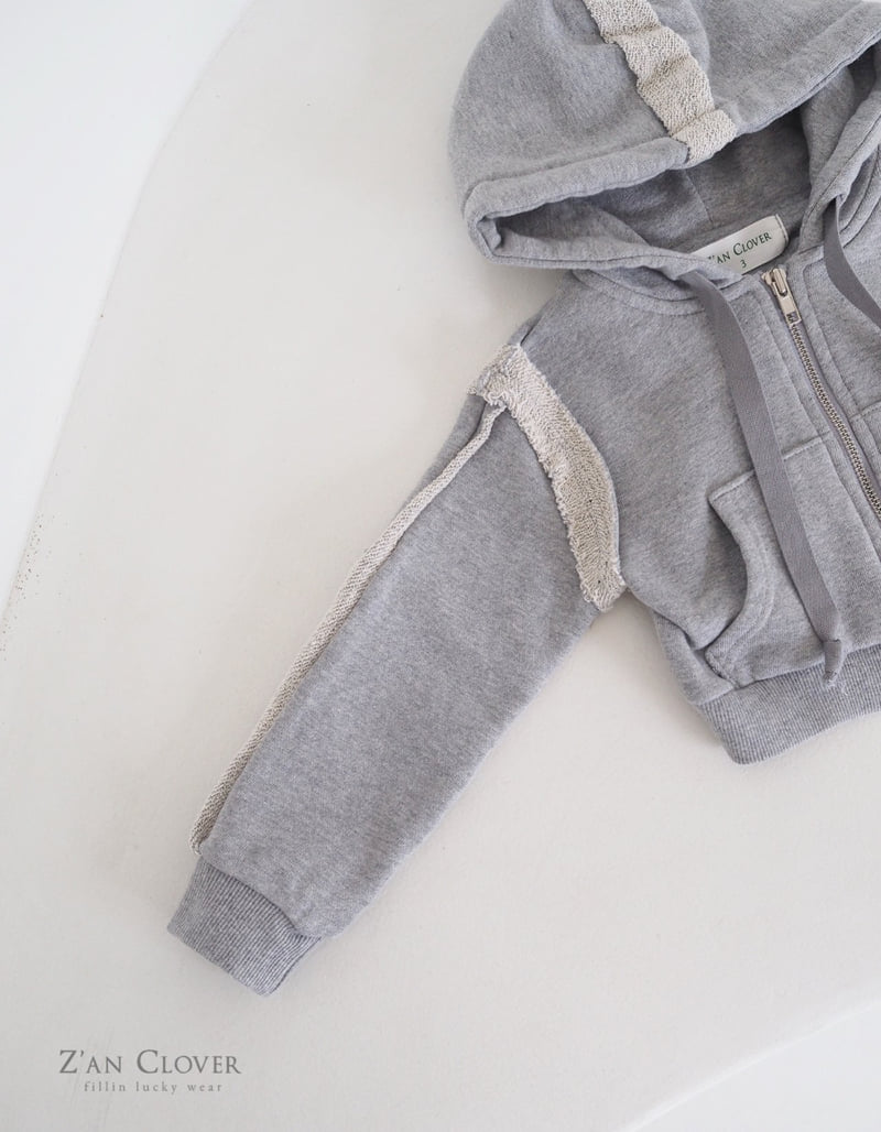 Zan Clover - Korean Children Fashion - #kidsshorts - Cutting Hood Zip-Up - 7