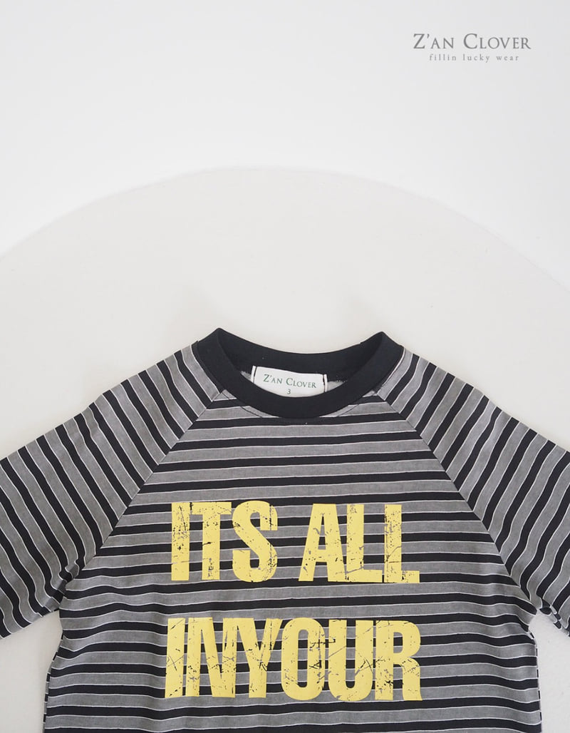 Zan Clover - Korean Children Fashion - #kidsshorts - Pig Stripe Tee - 7