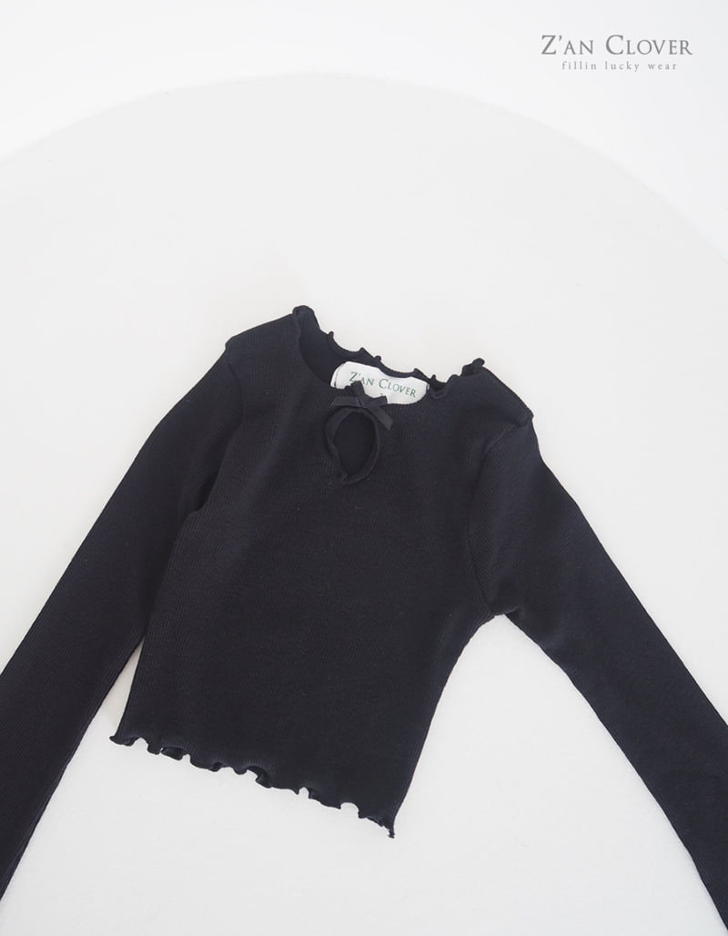 Zan Clover - Korean Children Fashion - #kidsshorts - Ribbed Keyhole Tee - 11