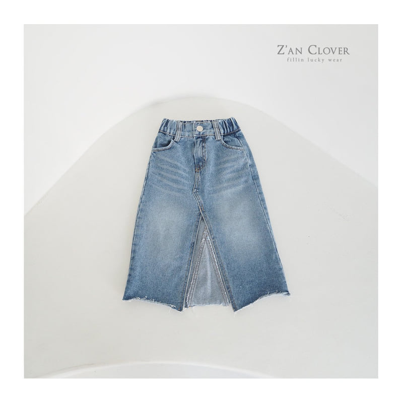 Zan Clover - Korean Children Fashion - #kidzfashiontrend - Denim Long Skirt