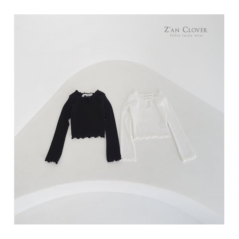 Zan Clover - Korean Children Fashion - #littlefashionista - Ribbed Keyhole Tee