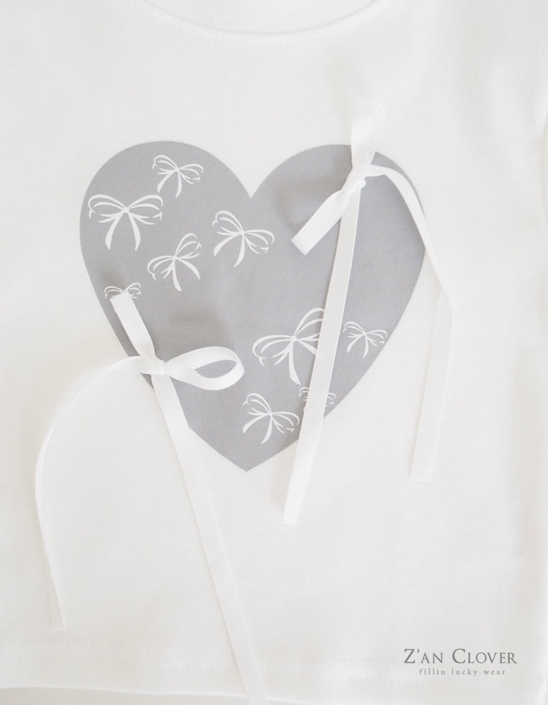 Zan Clover - Korean Children Fashion - #magicofchildhood - Heart Ribbon Tee - 7
