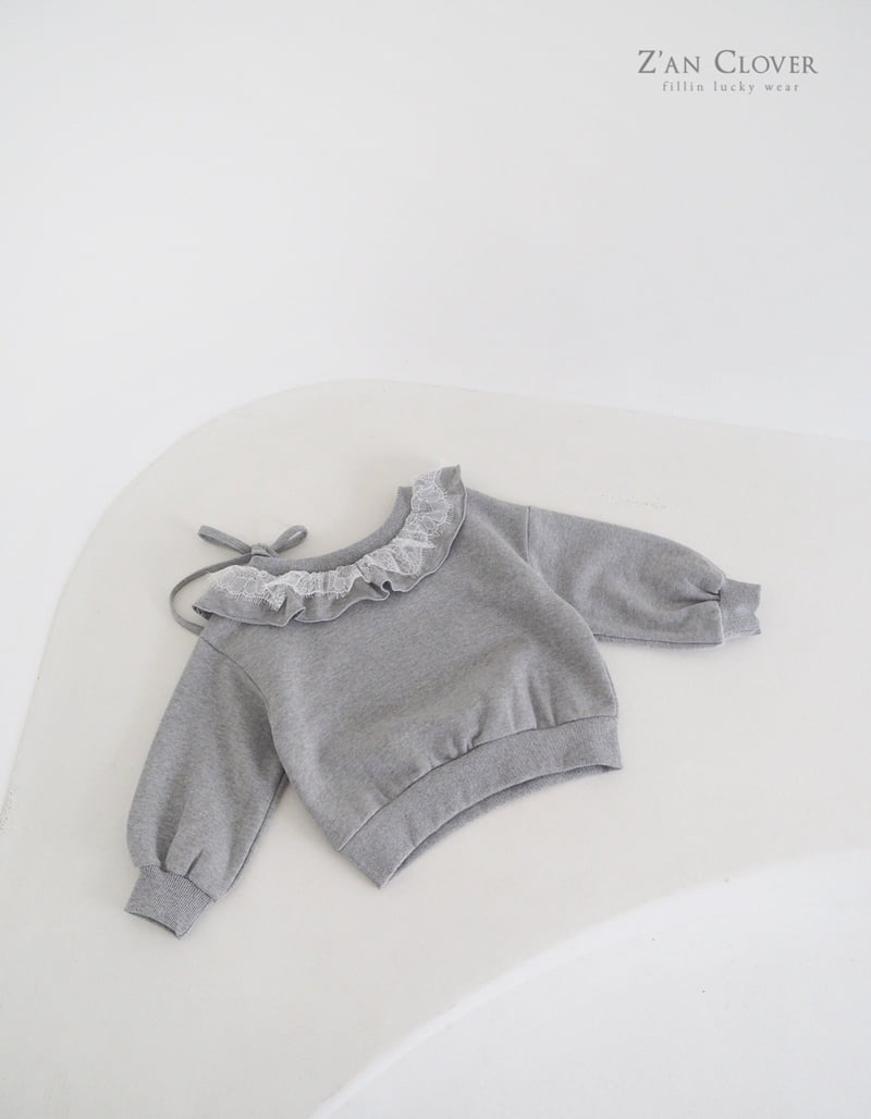 Zan Clover - Korean Children Fashion - #magicofchildhood - Lace Off Sweatshirt - 9