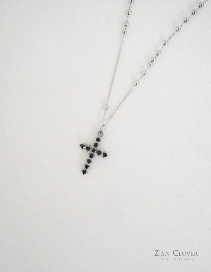 Zan Clover - Korean Children Fashion - #magicofchildhood - Blackout Cross Necklace - 8