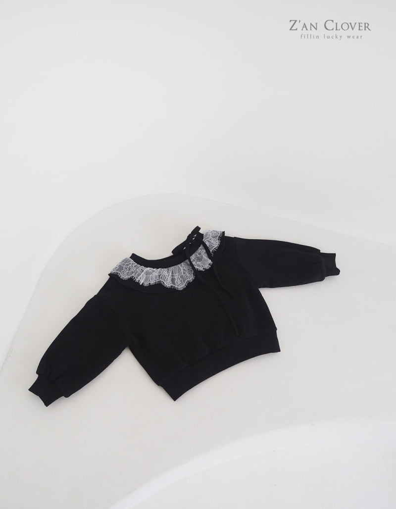 Zan Clover - Korean Children Fashion - #minifashionista - Lace Off Sweatshirt - 10