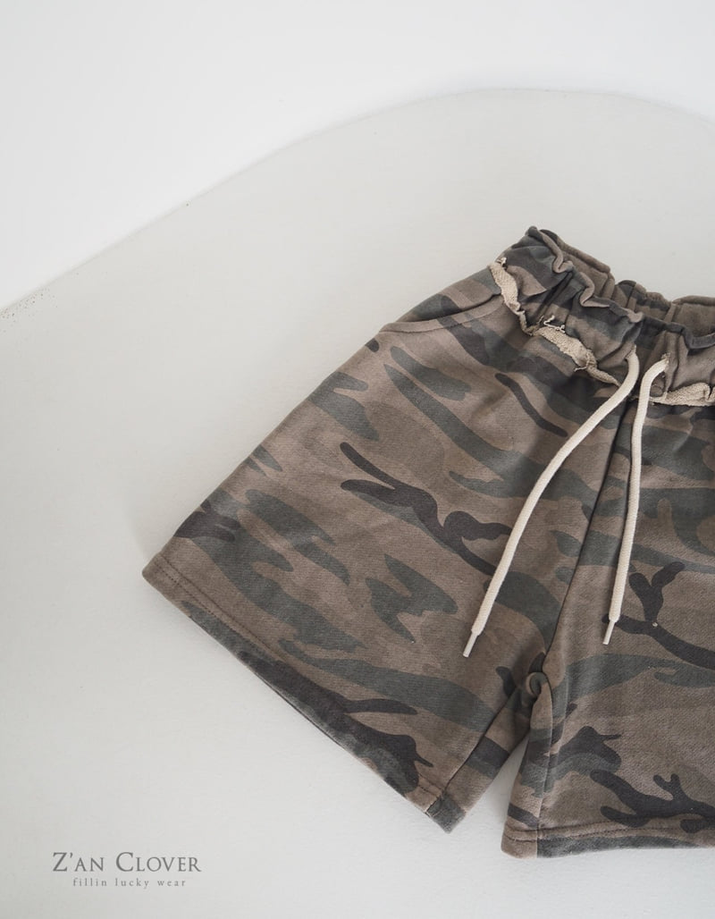 Zan Clover - Korean Children Fashion - #minifashionista - Camo Terry Bermuda - 10