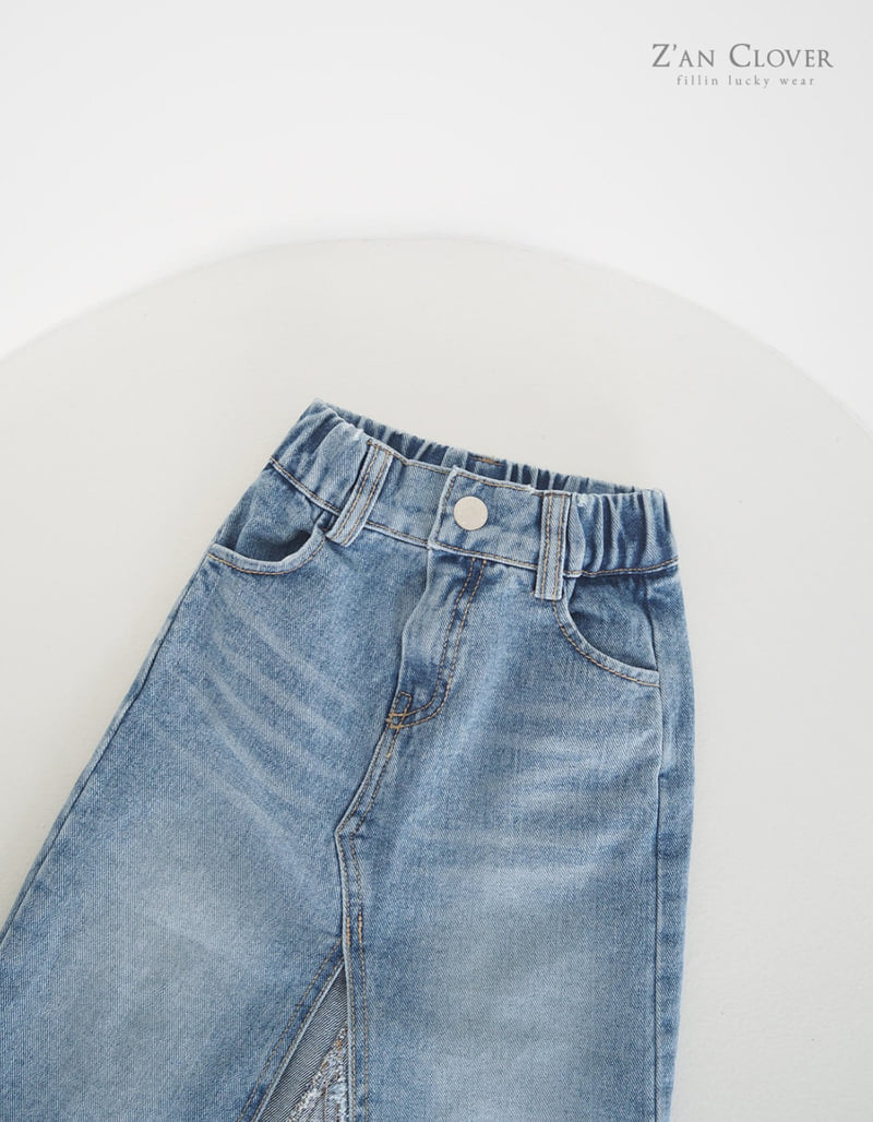 Zan Clover - Korean Children Fashion - #minifashionista - Denim Long Skirt - 5