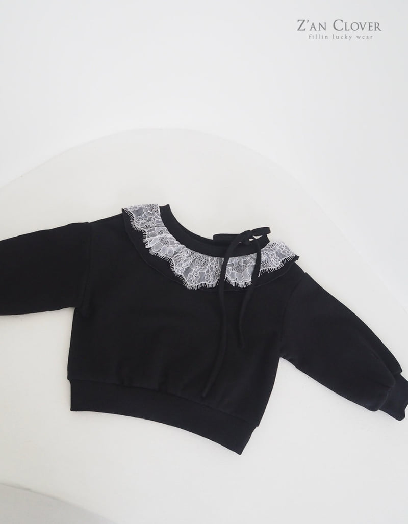 Zan Clover - Korean Children Fashion - #prettylittlegirls - Lace Off Sweatshirt - 11