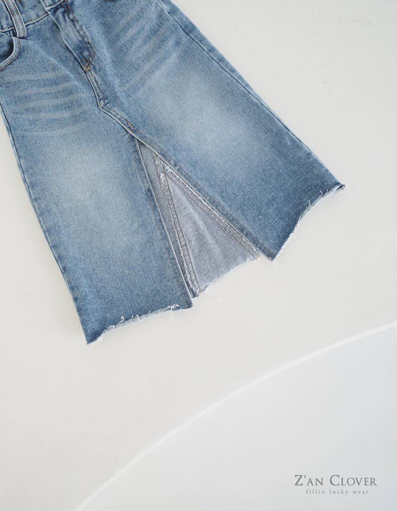 Zan Clover - Korean Children Fashion - #prettylittlegirls - Denim Long Skirt - 6