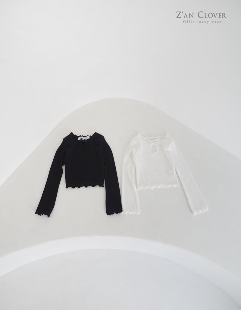 Zan Clover - Korean Children Fashion - #minifashionista - Ribbed Keyhole Tee - 4