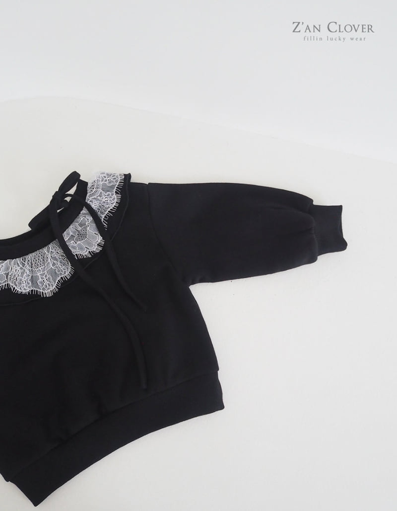 Zan Clover - Korean Children Fashion - #todddlerfashion - Lace Off Sweatshirt - 12