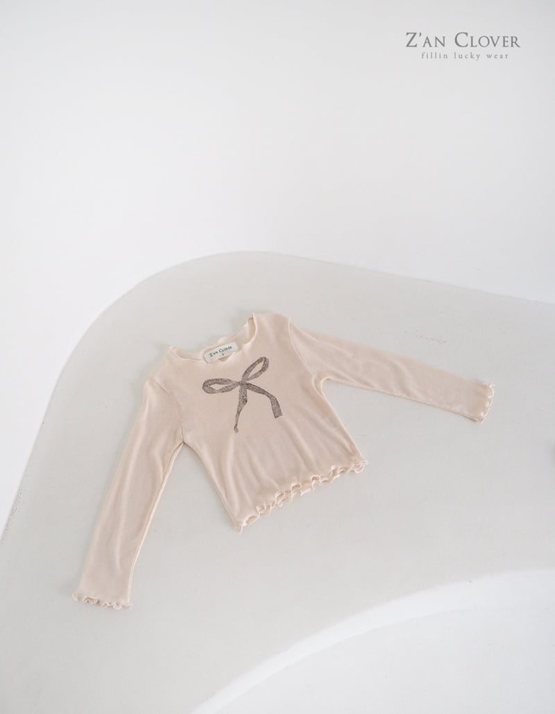 Zan Clover - Korean Children Fashion - #toddlerclothing - Sketch Ribbon Tee - 5