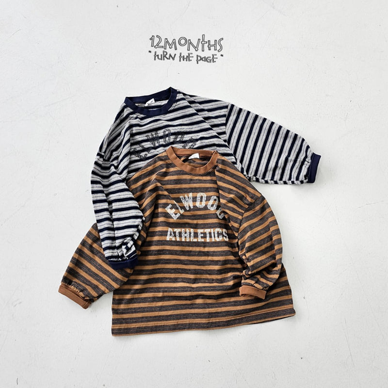 12 Month - Korean Women Fashion - #thatsdarling - Wood Stripe Tee (Adult)