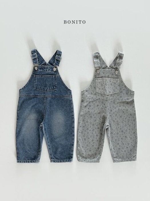 Denim Flower Overalls