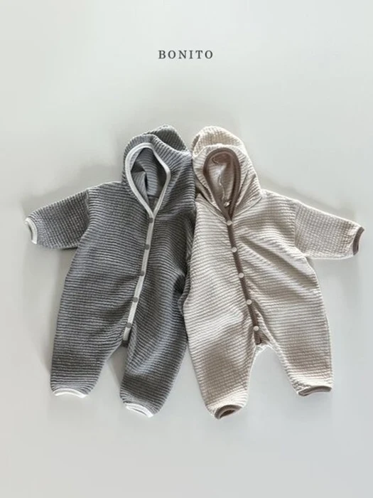 Embossed Hoodie Romper Embossed Hoodie Romper