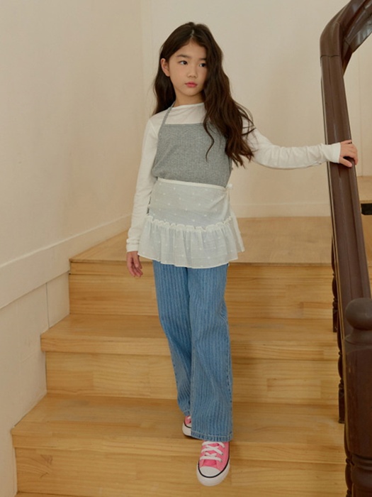 Stripe Straight Denim Pants