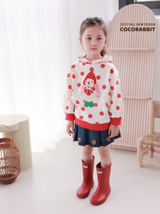 Strawberry Denim Skirt (With Underskirt)