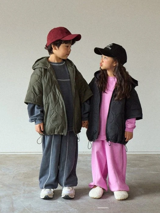 Half Hooded Padded Zip-up
