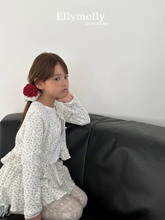 Girls’ Frill Waffle Cardigan