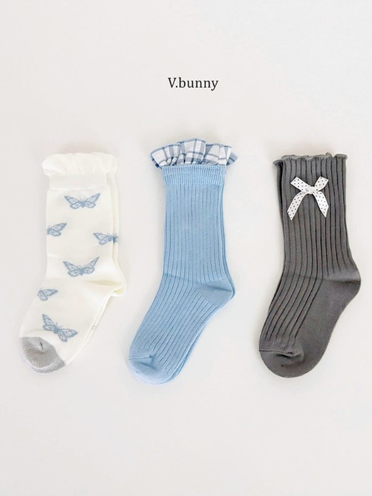 Blue Butterfly Socks Set Blue Butterfly Socks Set