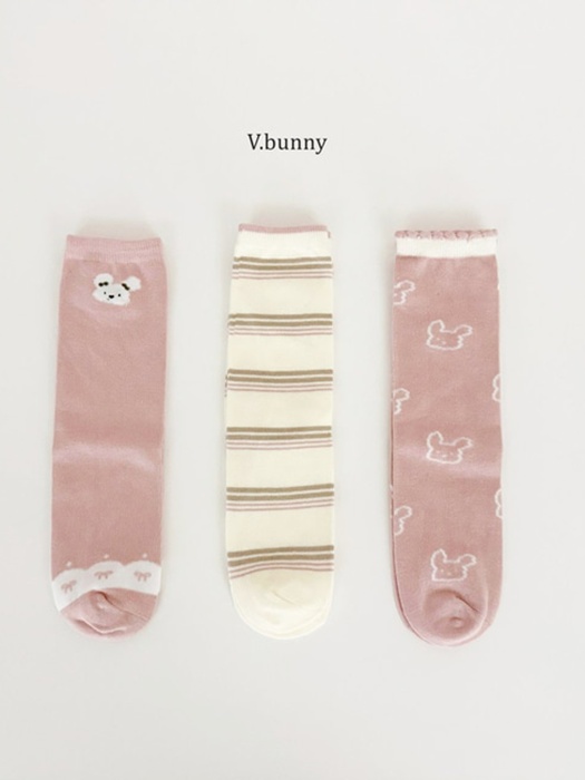 Striped Bunny Socks Set Striped Bunny Socks Set