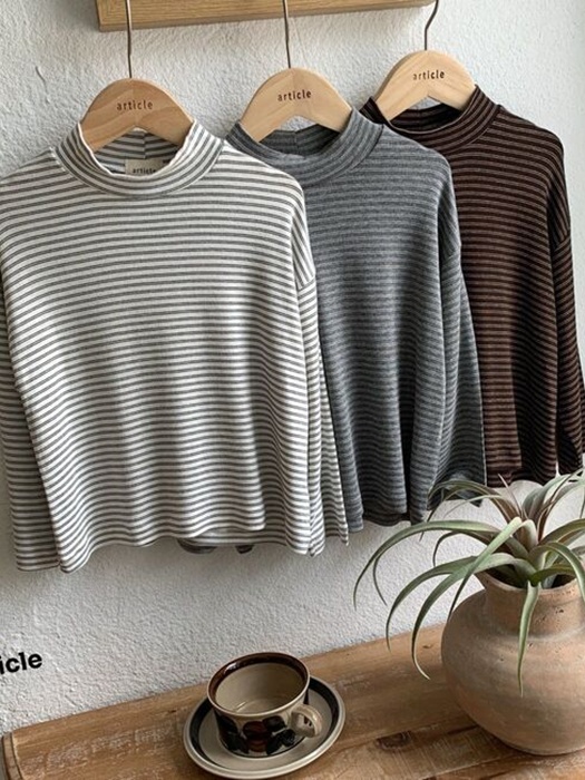 Touch Stripe Turtleneck