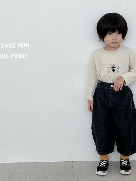 Half-Moon Hip Denim Pants