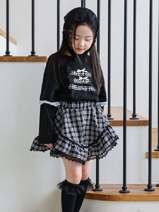 Check Asymmetrical Skirt