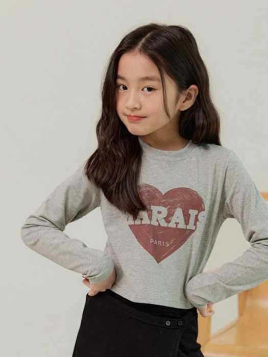 Burgundy Heart Crop Tee