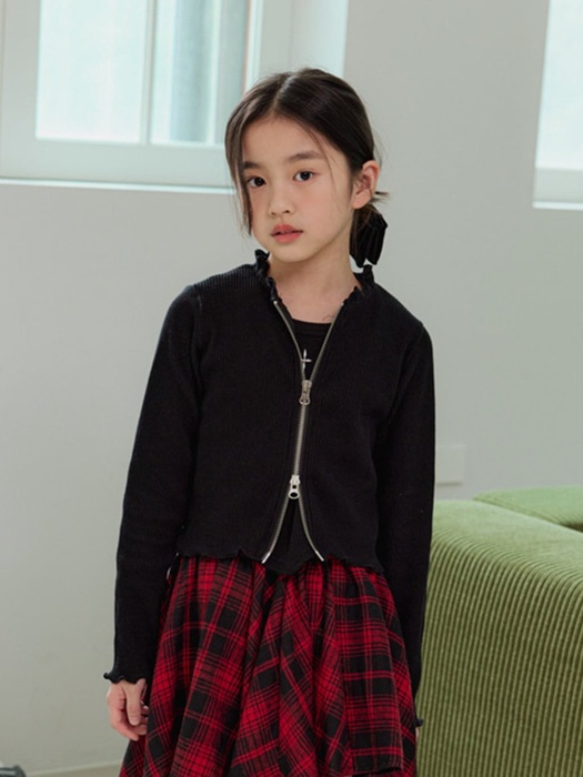 Zipper Ribbed Cardigan