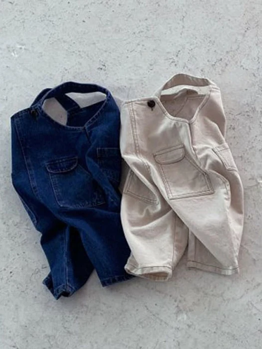Pocket Denim Suspender Pants Pocket Denim Suspender Pants
